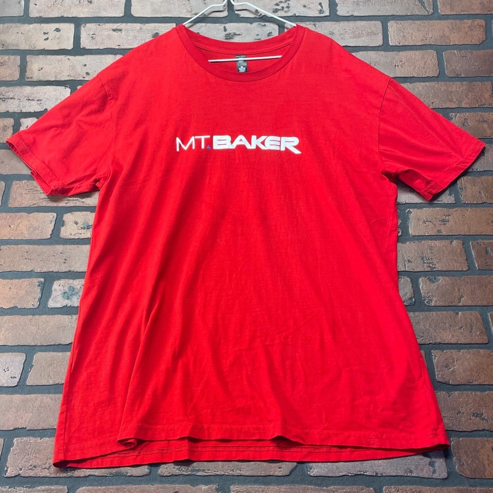 AS Colour Red Mount Baker Graphic Tee Men's Size MT Cotton T-Shirt Snowboard Ski